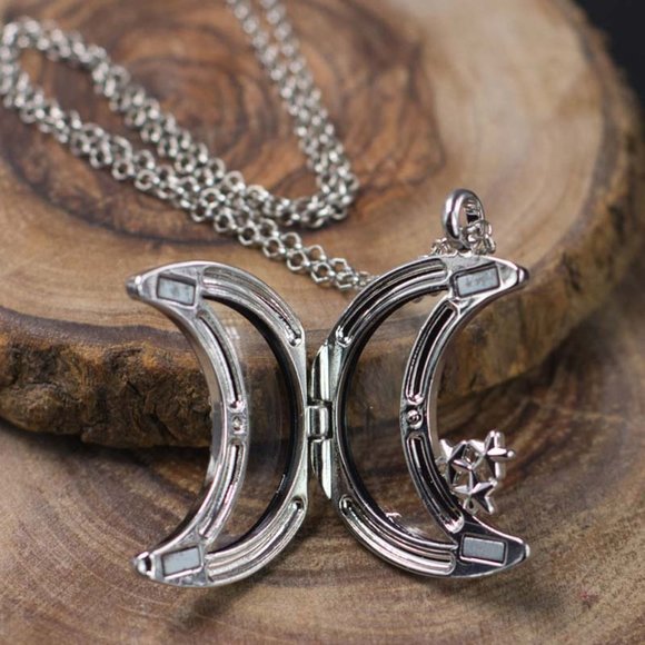 Rhinestone Moon and Stars Floating Crystal Locket in Silver - Picture 4 of 4